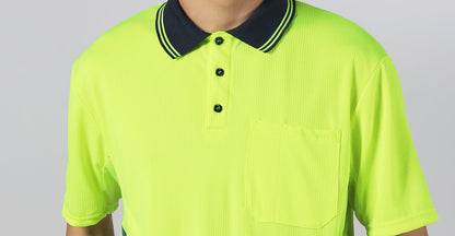 "Custom Hi Vis Tech-Vent Short Sleeve Polo – Add Your Logo | NS Promo - NS PROMO"