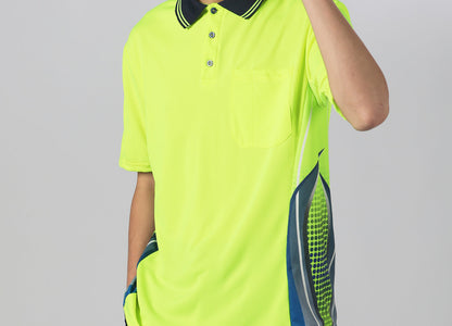 "Custom Hi Vis Tech-Vent Short Sleeve Polo – Add Your Logo | NS Promo - NS PROMO"