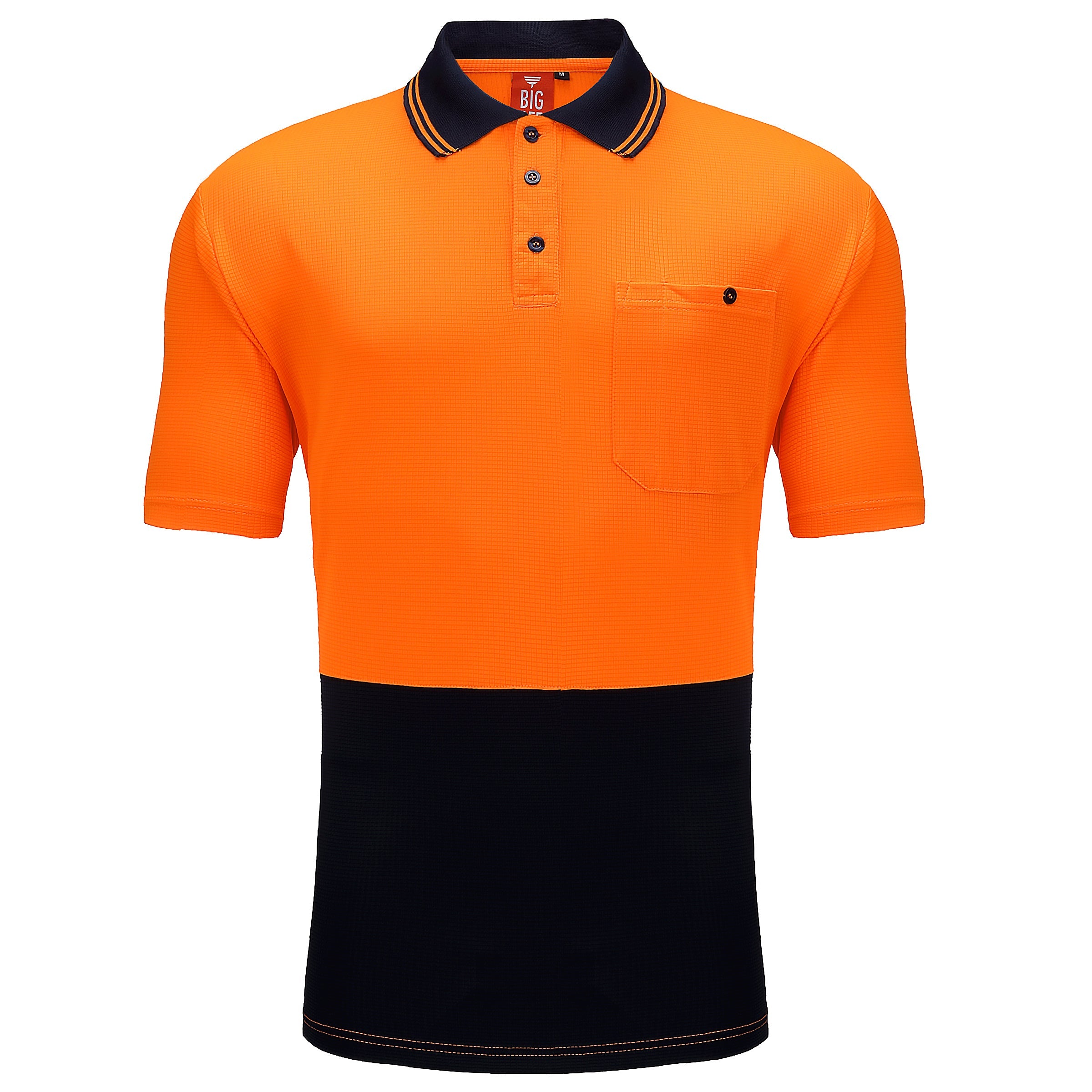"Custom Hi Vis Short Sleeve Polo – Orange/Navy, Yellow/Navy, Pink/Navy | NS Promo - NS PROMO"
