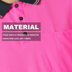 "Custom Hi Vis Short Sleeve Polo – Orange/Navy, Yellow/Navy, Pink/Navy | NS Promo - NS PROMO"
