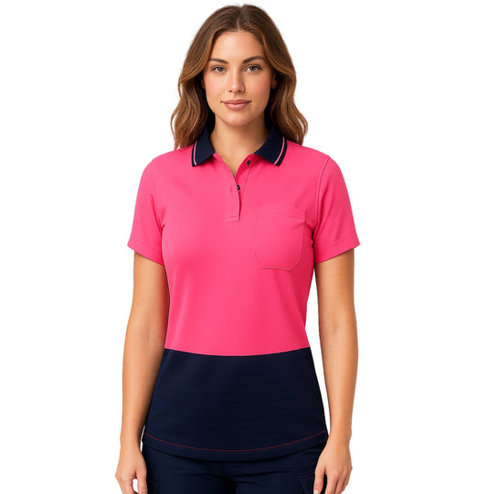 "Custom Womens Hi Vis Short Sleeve Polo – Orange, Yellow, Pink | NS Promo - NS PROMO"