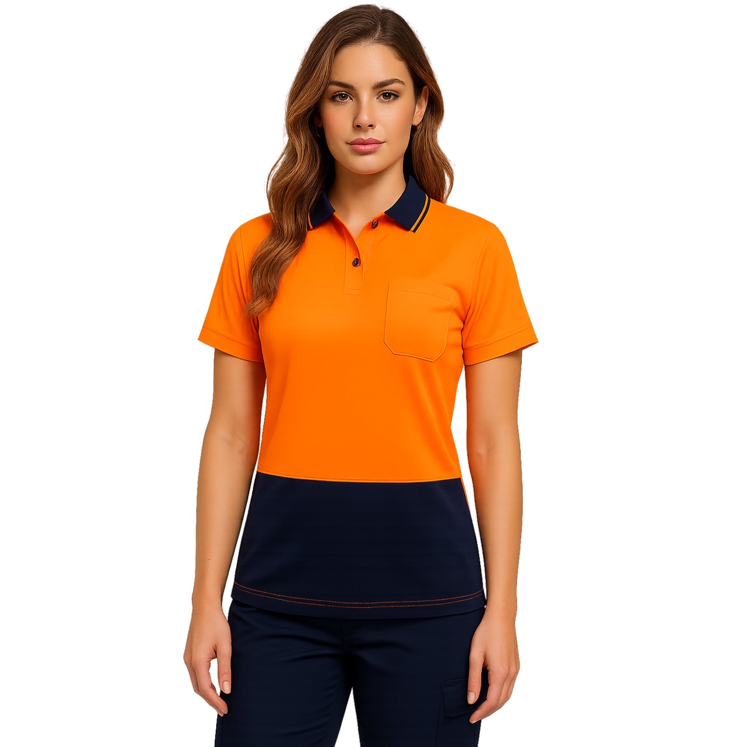 "Custom Womens Hi Vis Short Sleeve Polo – Orange, Yellow, Pink | NS Promo - NS PROMO"