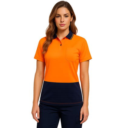 "Custom Womens Hi Vis Short Sleeve Polo – Orange, Yellow, Pink | NS Promo - NS PROMO"