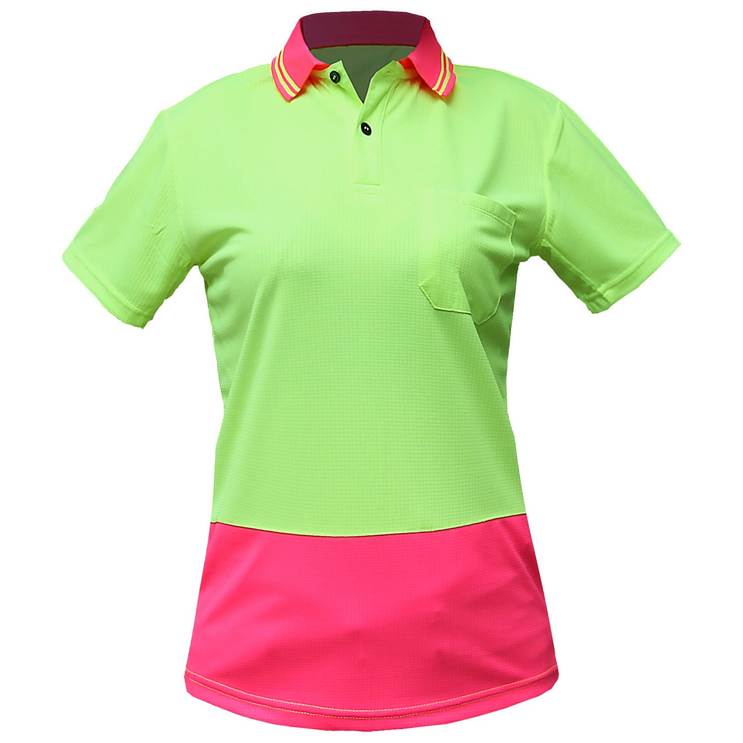 "Custom Womens Hi Vis Short Sleeve Polo – Orange, Yellow, Pink | NS Promo - NS PROMO"