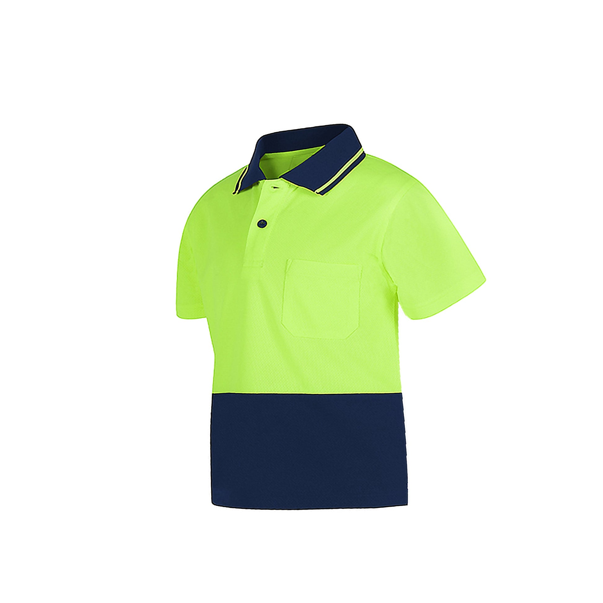 "Custom Kids Hi Vis Short Sleeve Polo – Orange/Navy, Yellow/Navy, Pink/Navy | NS Promo - NS PROMO"