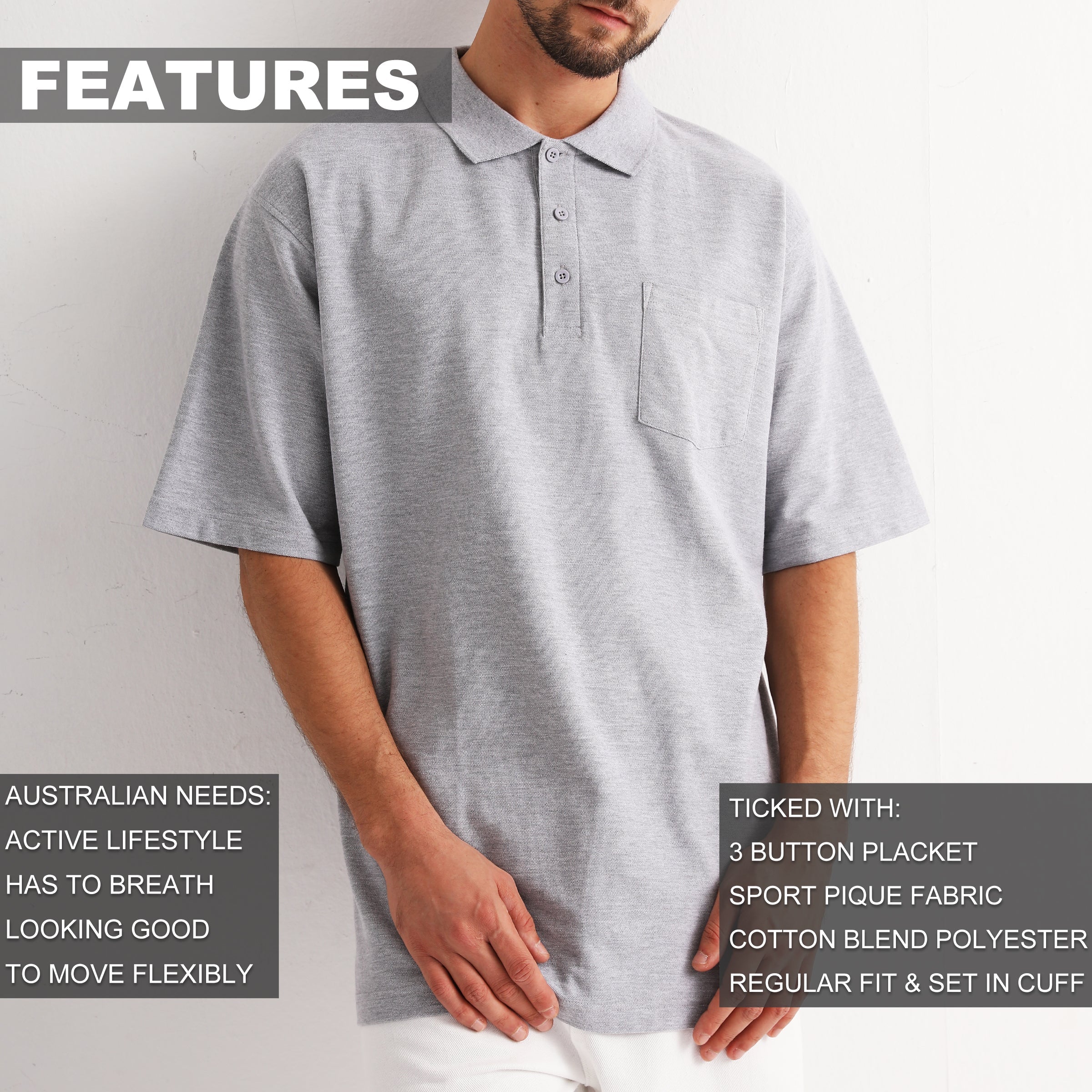 "Custom Mens Everyday Polo with Pocket – Logo Printing & Embroidery | NS Promo - NS PROMO"
