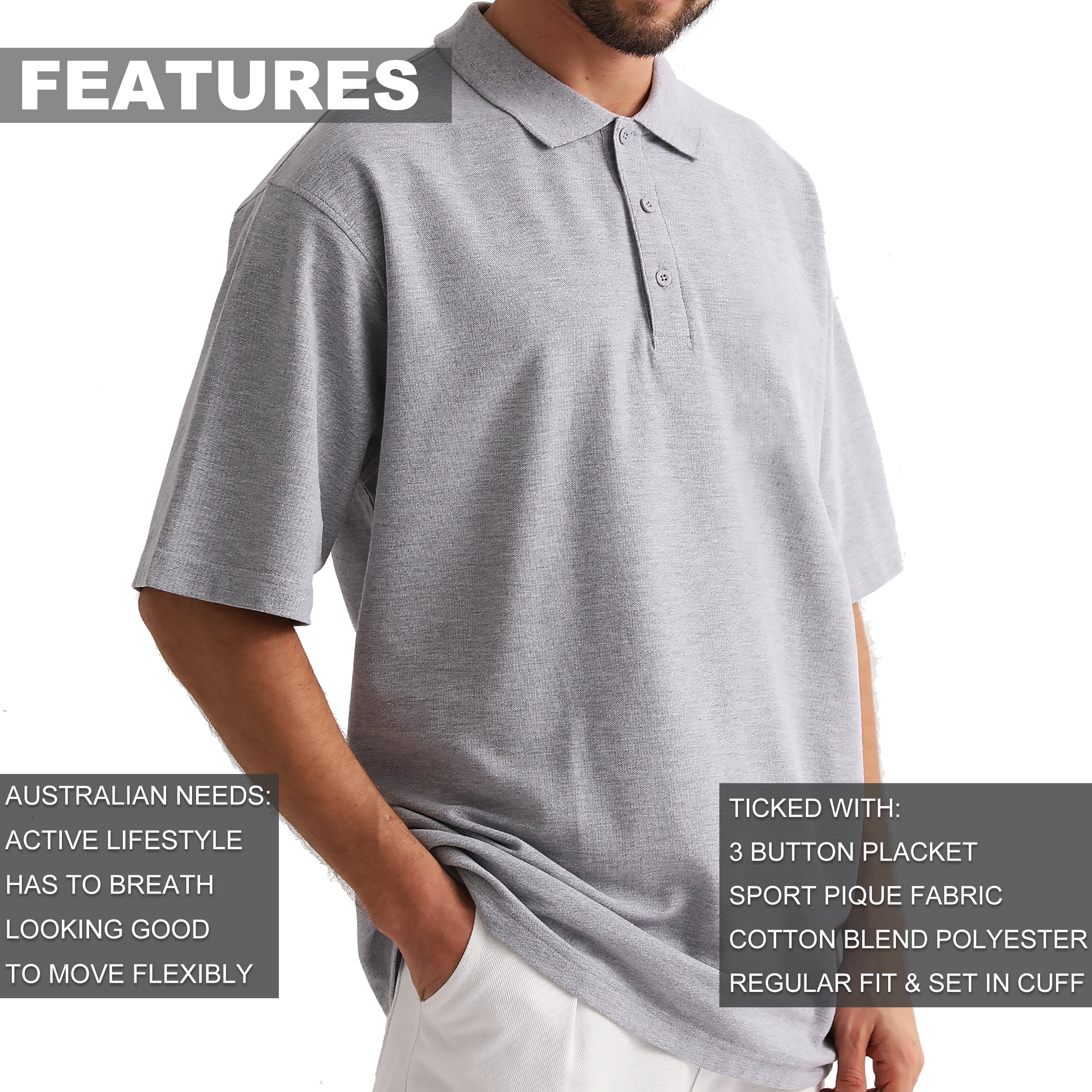"Custom Mens Everyday Polo – Logo Printing & Embroidery, Multiple Colours | NS Promo - NS PROMO"
