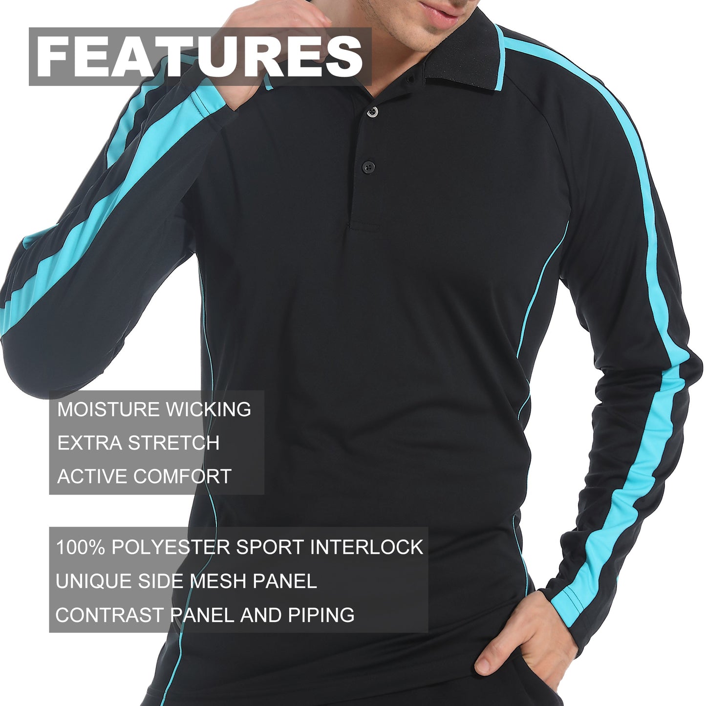 "Custom ISUSI Flow Mens Long Sleeve Polo – Logo Printing & Embroidery | NS Promo - NS PROMO"