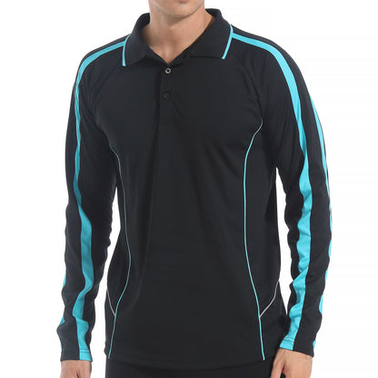 "Custom ISUSI Flow Mens Long Sleeve Polo – Logo Printing & Embroidery | NS Promo - NS PROMO"