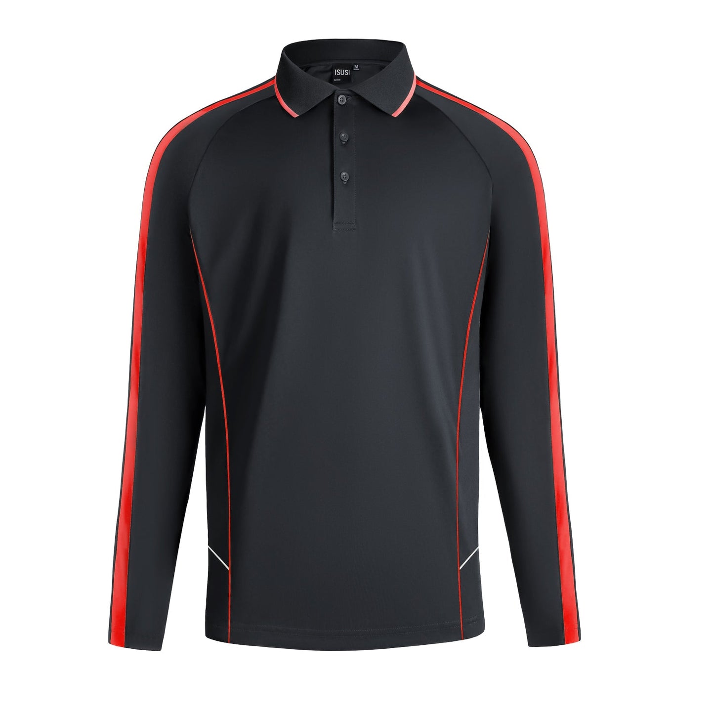 "Custom ISUSI Flow Mens Long Sleeve Polo – Logo Printing & Embroidery | NS Promo - NS PROMO"