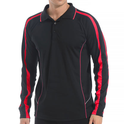"Custom ISUSI Flow Mens Long Sleeve Polo – Logo Printing & Embroidery | NS Promo - NS PROMO"