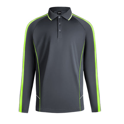 "Custom ISUSI Flow Mens Long Sleeve Polo – Logo Printing & Embroidery | NS Promo - NS PROMO"