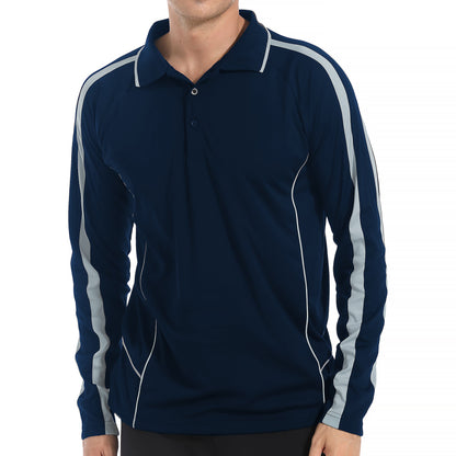 "Custom ISUSI Flow Mens Long Sleeve Polo – Logo Printing & Embroidery | NS Promo - NS PROMO"
