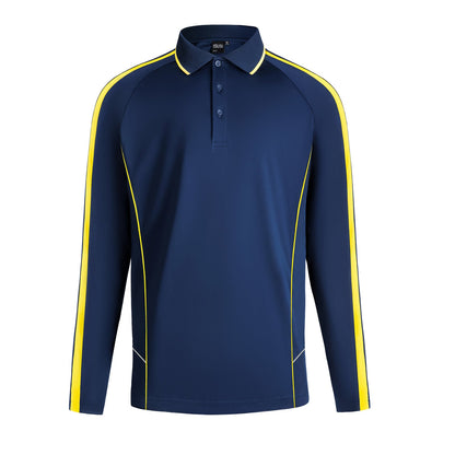 "Custom ISUSI Flow Mens Long Sleeve Polo – Logo Printing & Embroidery | NS Promo - NS PROMO"