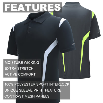 "Custom ISUSI Summit Mens Short Sleeve Hi Vis Polo – Add Your Logo | NS Promo - NS PROMO"