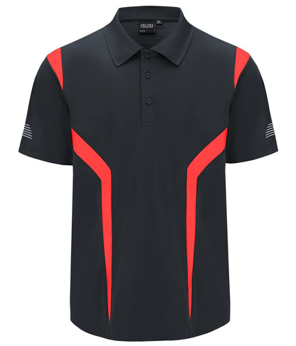 "Custom ISUSI Summit Mens Short Sleeve Hi Vis Polo – Add Your Logo | NS Promo - NS PROMO"