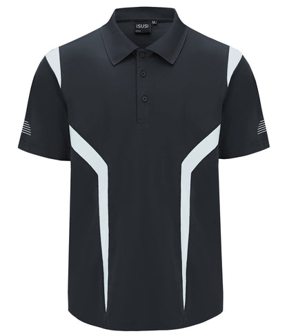 "Custom ISUSI Summit Mens Short Sleeve Hi Vis Polo – Add Your Logo | NS Promo - NS PROMO"