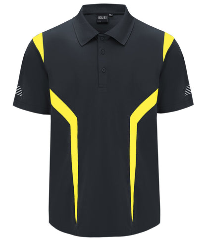 "Custom ISUSI Summit Mens Short Sleeve Hi Vis Polo – Add Your Logo | NS Promo - NS PROMO"