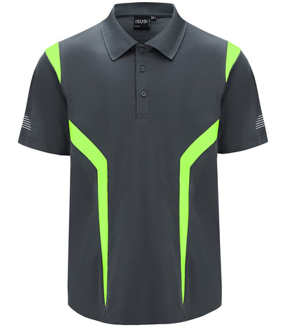 "Custom ISUSI Summit Mens Short Sleeve Hi Vis Polo – Add Your Logo | NS Promo - NS PROMO"