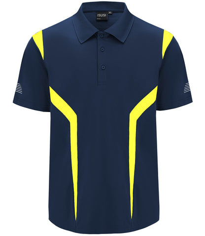 "Custom ISUSI Summit Mens Short Sleeve Hi Vis Polo – Add Your Logo | NS Promo - NS PROMO"