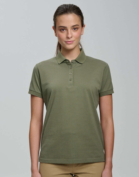"Ladies Ultrafine Cotton Polo Short Sleeve Pique - NS PROMO"