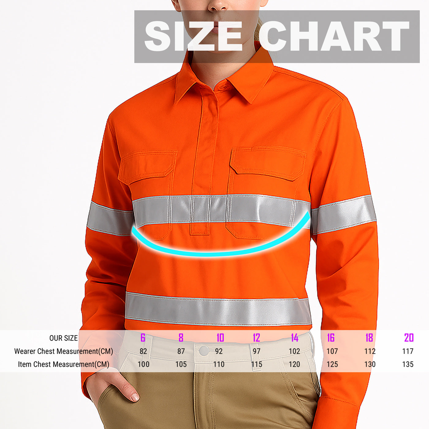 "Custom Womens Hi Vis Closed Front Work Shirt – Add Your Logo | NS Promo - NS PROMO"
