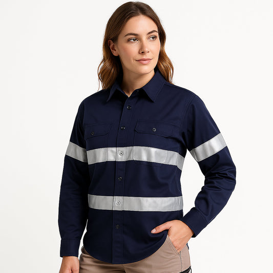 "Custom Womens Hi Vis Lightweight Work Shirt – Add Your Logo | NS Promo - NS PROMO"