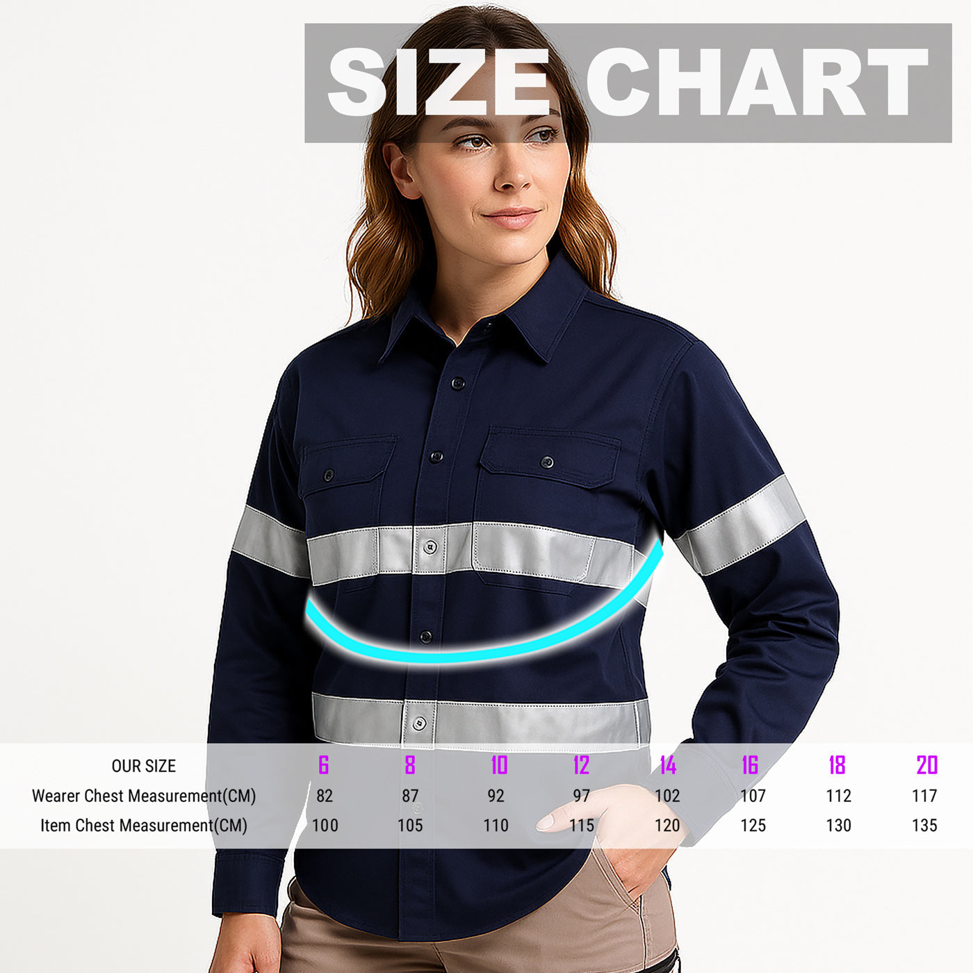 "Custom Womens Hi Vis Lightweight Work Shirt – Add Your Logo | NS Promo - NS PROMO"
