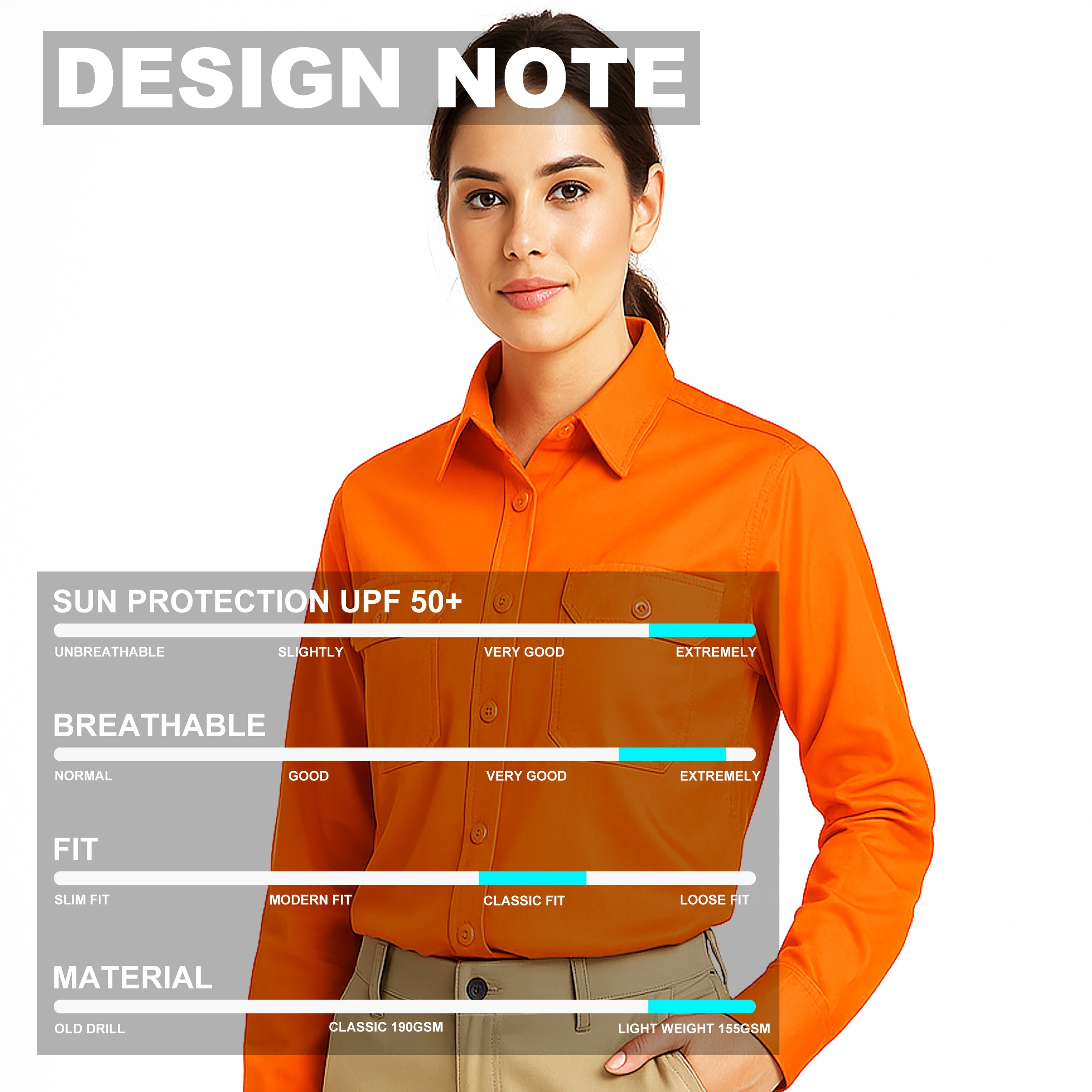 "Custom Womens Hi Vis Lightweight Work Shirt – Add Your Logo | NS Promo - NS PROMO"