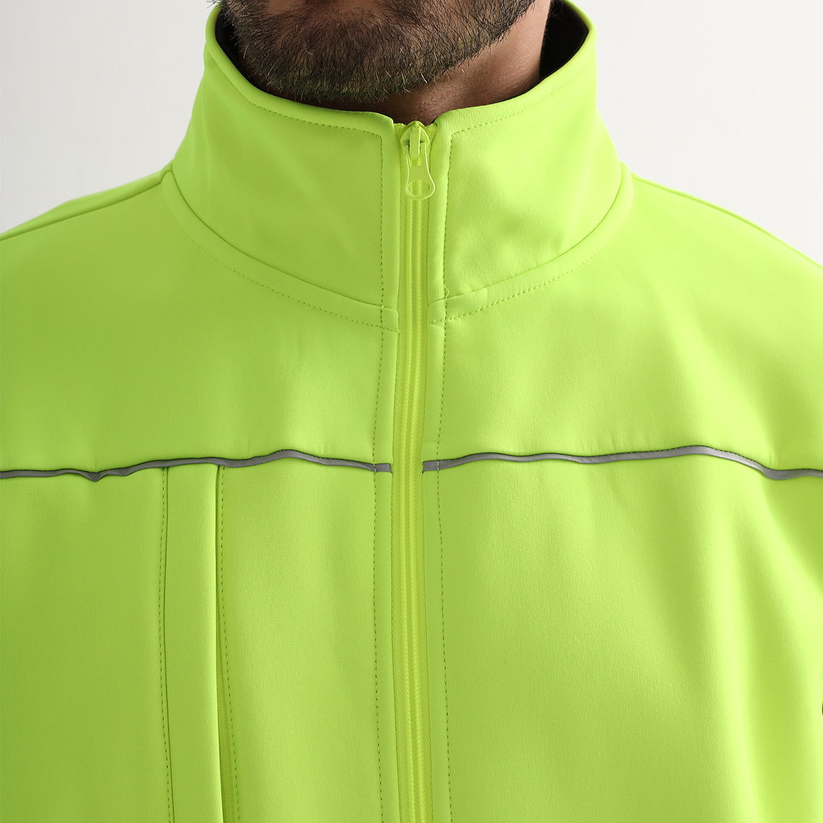 "Custom Hi Vis Softshell Jacket Add Your Logo – Big Bee Panel - NS PROMO"