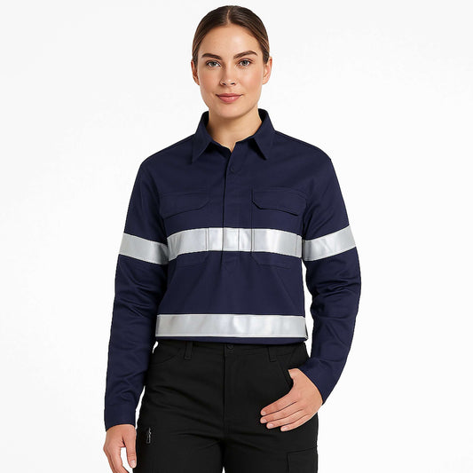 Big Bee Ladies Work Shirts CLOSED FRONT Lightweight Cotton - NS PROMO