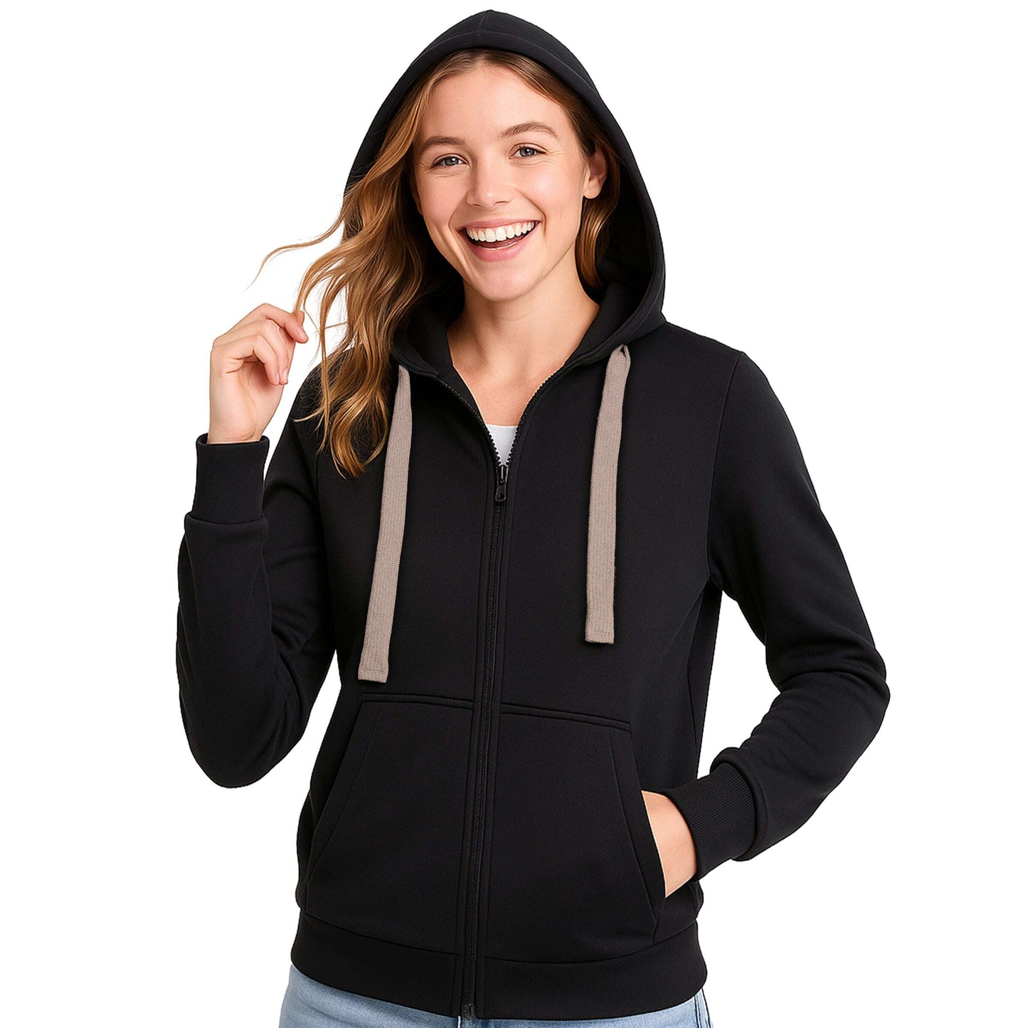 ISUSI Ladies Contrast Hoodie Jumper Jacket - NS PROMO