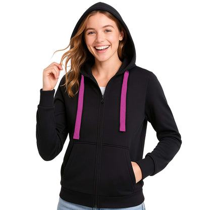 ISUSI Ladies Contrast Hoodie Jumper Jacket - NS PROMO