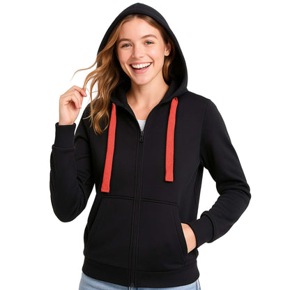 ISUSI Ladies Contrast Hoodie Jumper Jacket - NS PROMO