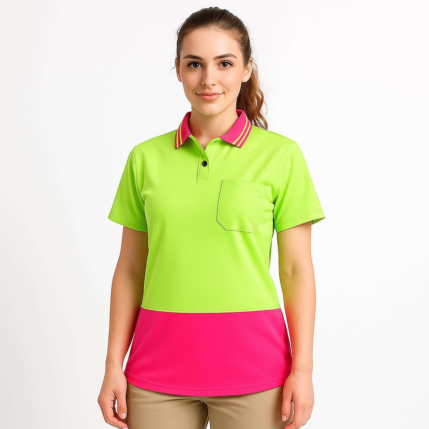 Big Bee Ladies Hi Vis Polo Shirts, Short Sleeve - NS PROMO