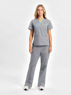 Classic Womens Contrast Scrub Top