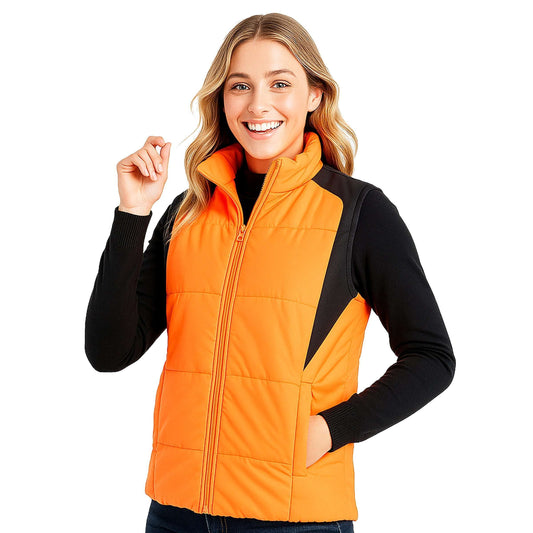 ISUSI Ladies Hi-Vis Work Puffer Vest, Insulated - NS PROMO