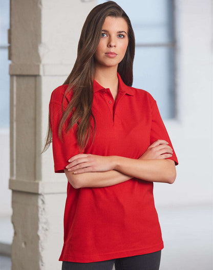 Unisex Poly Cotton Polo Short Sleeve Pique Knit - NS PROMO
