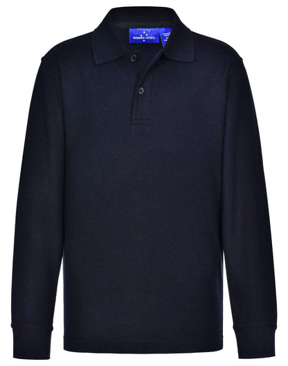 Kids Poly Cotton Polo Shirt Long Sleeve Easy Fit - NS PROMO