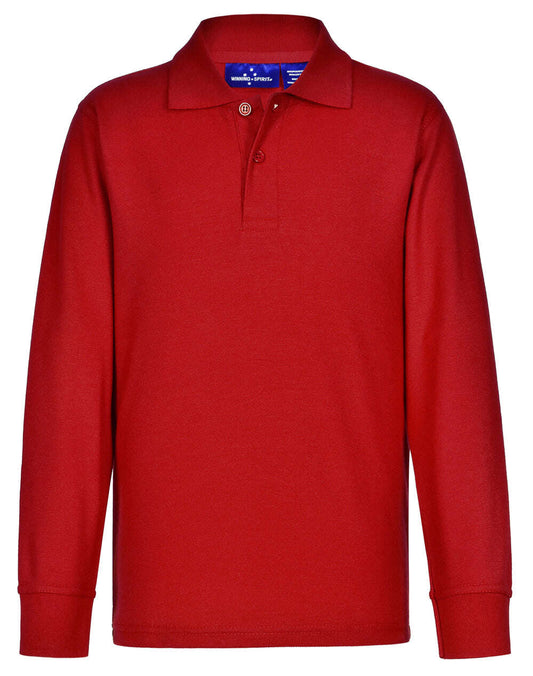 Kids Poly Cotton Polo Shirt Long Sleeve Easy Fit - NS PROMO