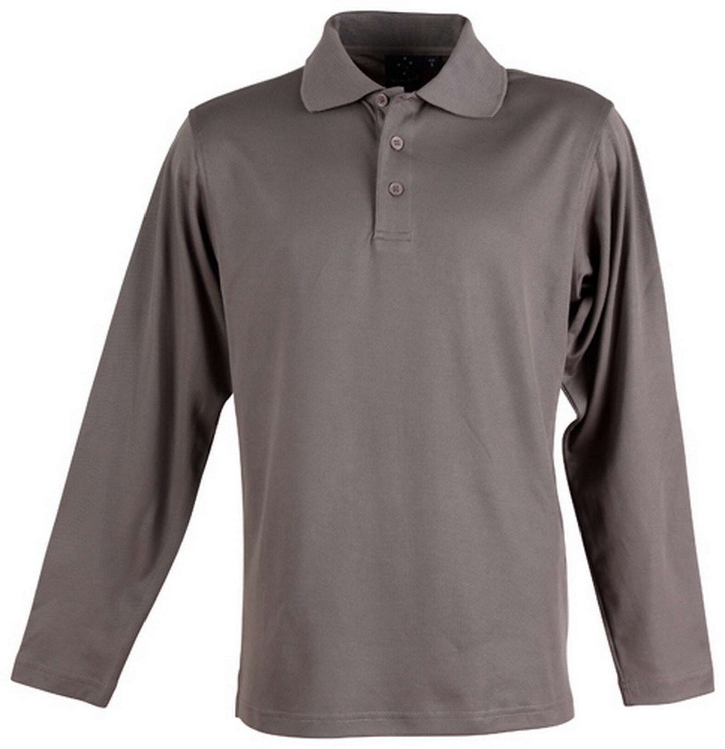 Mens TrueDry Polo Shirts Long Sleeve Breathable Easy Care Workwear Top - NS PROMO