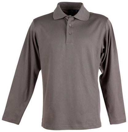 Mens TrueDry Polo Shirts Long Sleeve Breathable Easy Care Workwear Top - NS PROMO