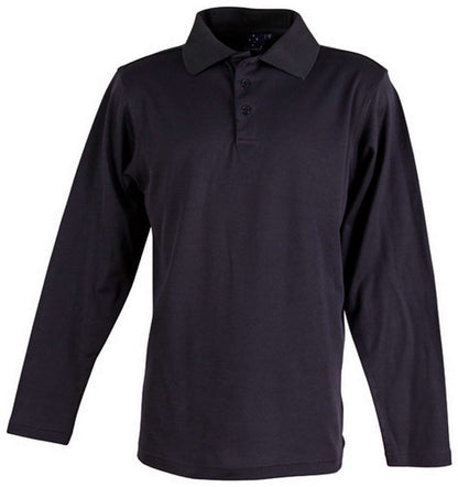 Mens TrueDry Polo Shirts Long Sleeve Breathable Easy Care Workwear Top - NS PROMO