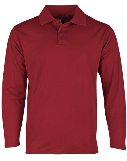 Mens TrueDry Polo Shirts Long Sleeve Breathable Easy Care Workwear Top - NS PROMO
