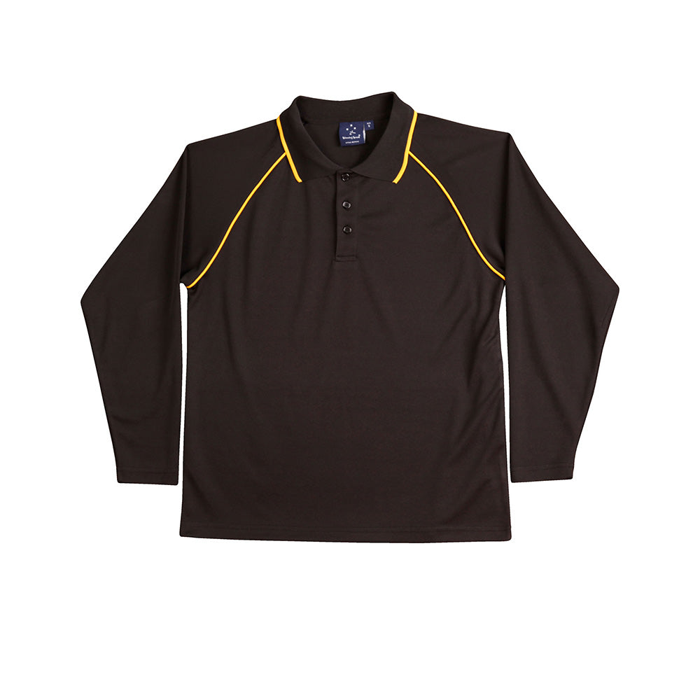 Winning Spirit PS43K Champion Plus Kids CoolDry Long Sleeve Polo Shirt