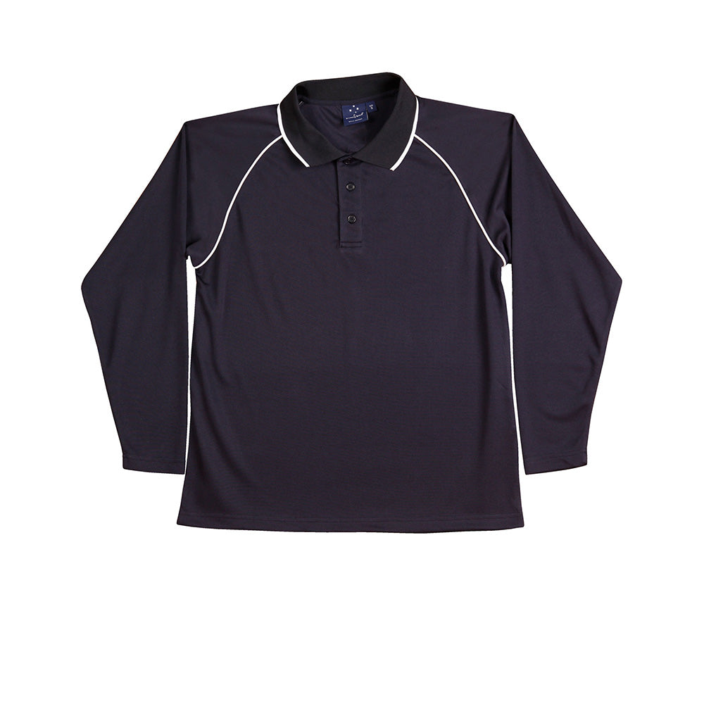Winning Spirit PS43 Champion Plus Men’s CoolDry Long Sleeve Polo Shirt