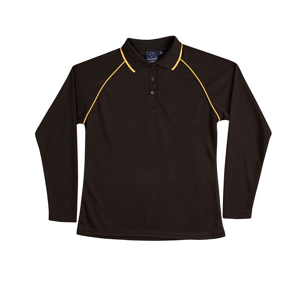 Winning Spirit PS44 Champion Plus Ladies CoolDry Long Sleeve Polo Shirt