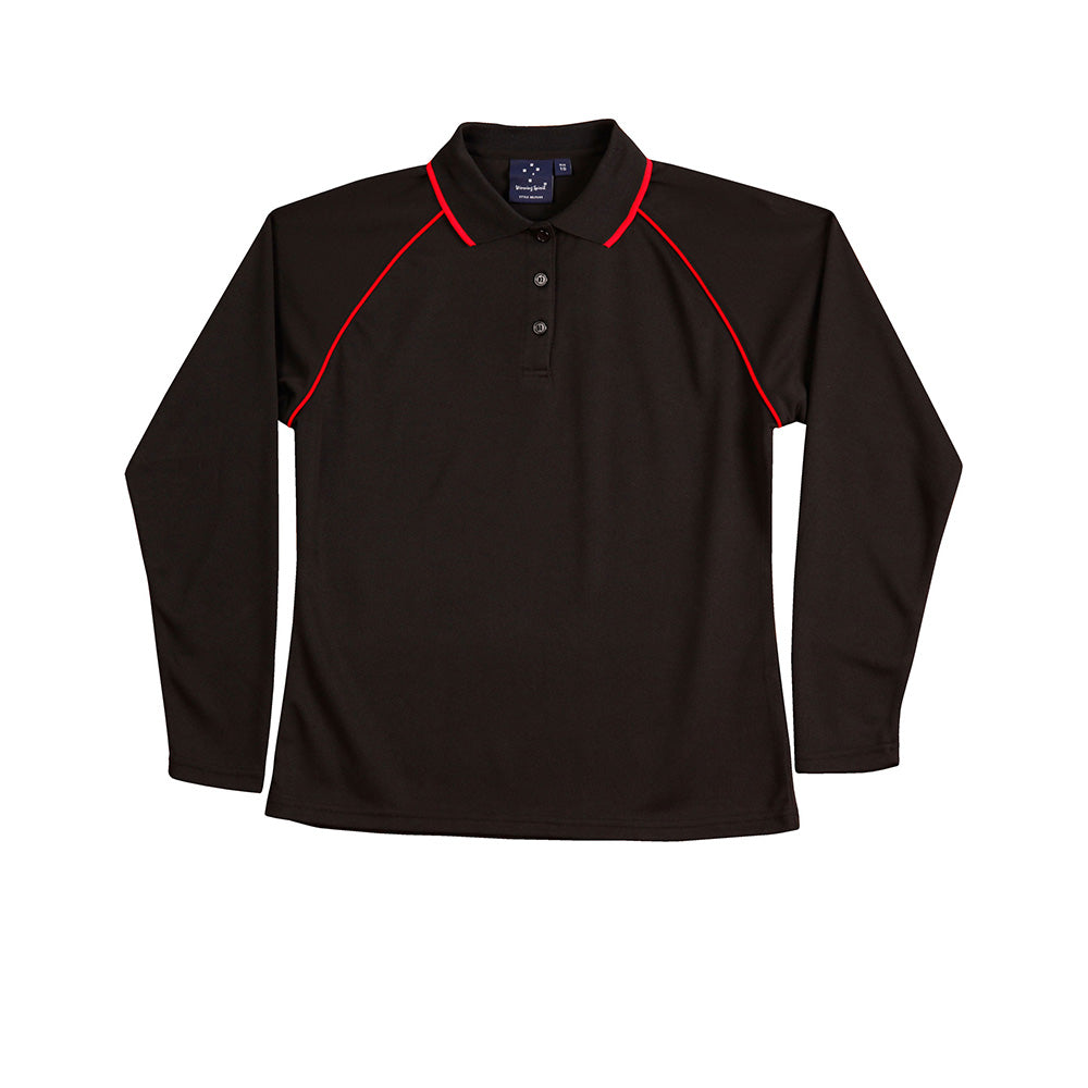 Winning Spirit PS44 Champion Plus Ladies CoolDry Long Sleeve Polo Shirt