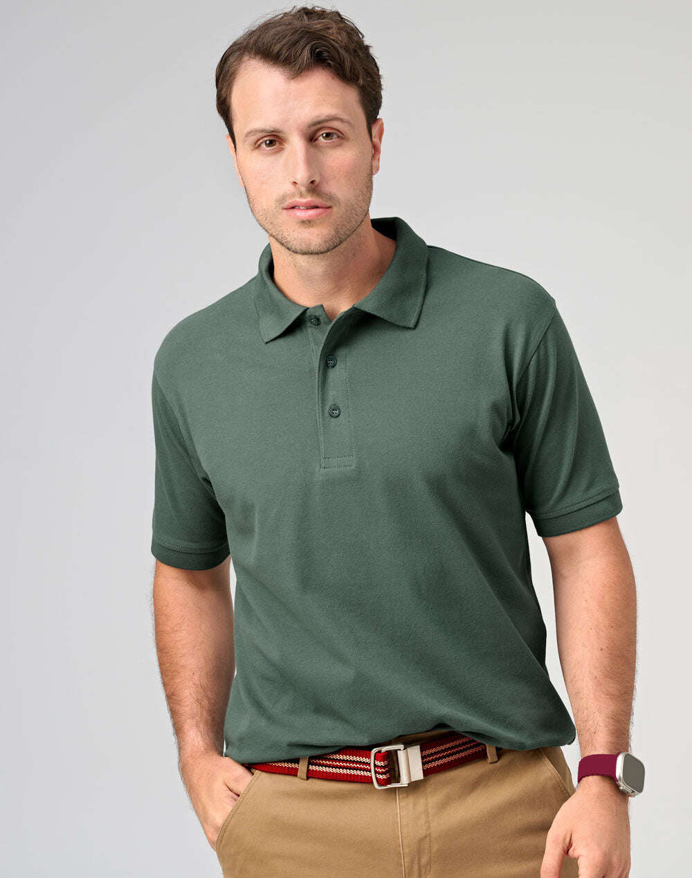 Mens Cotton Polo Shirt Short Sleeve Stretch Pique - NS PROMO