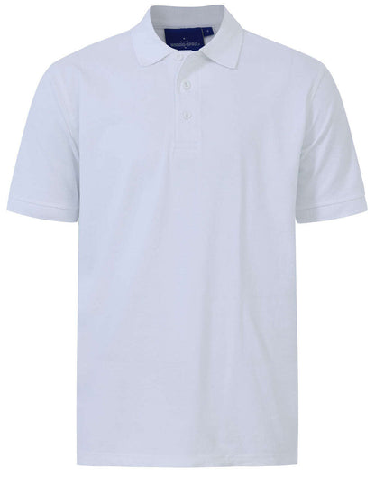 Mens Cotton Polo Shirt Short Sleeve Stretch Pique - NS PROMO
